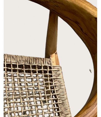 Soa - Chaise en teck massif et corde synthétique