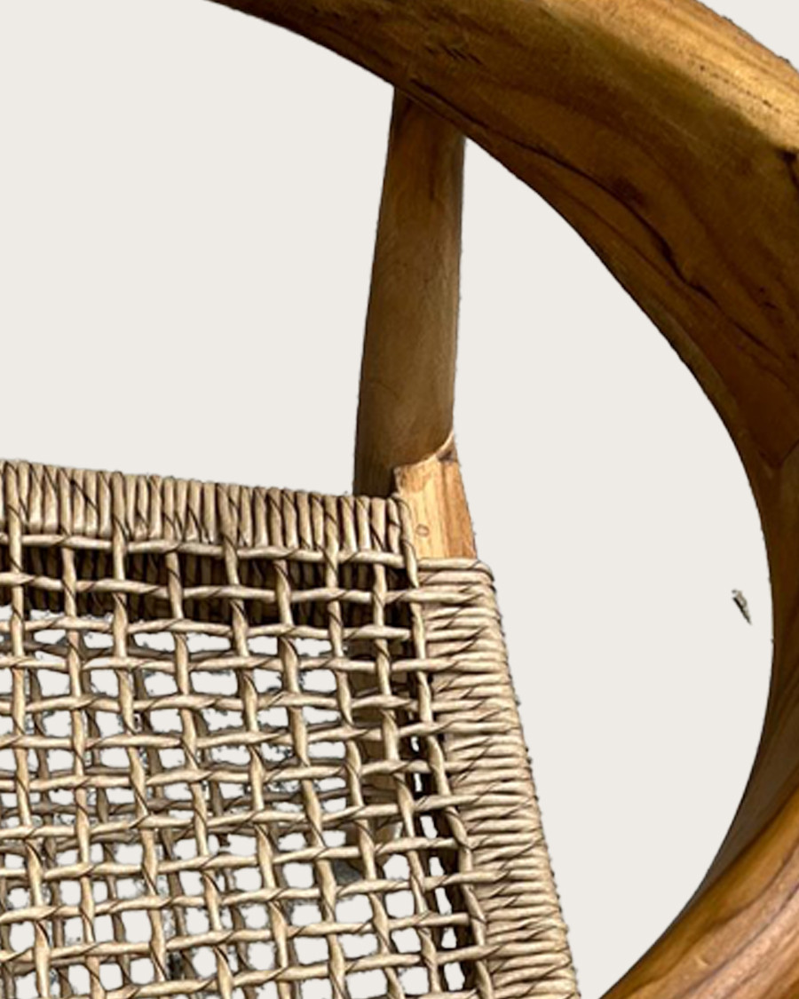 Soa - Chaise en teck massif et corde synthétique