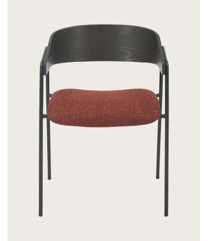 Wisla - Chaise en tissu avec dossier en bois et pieds en métal