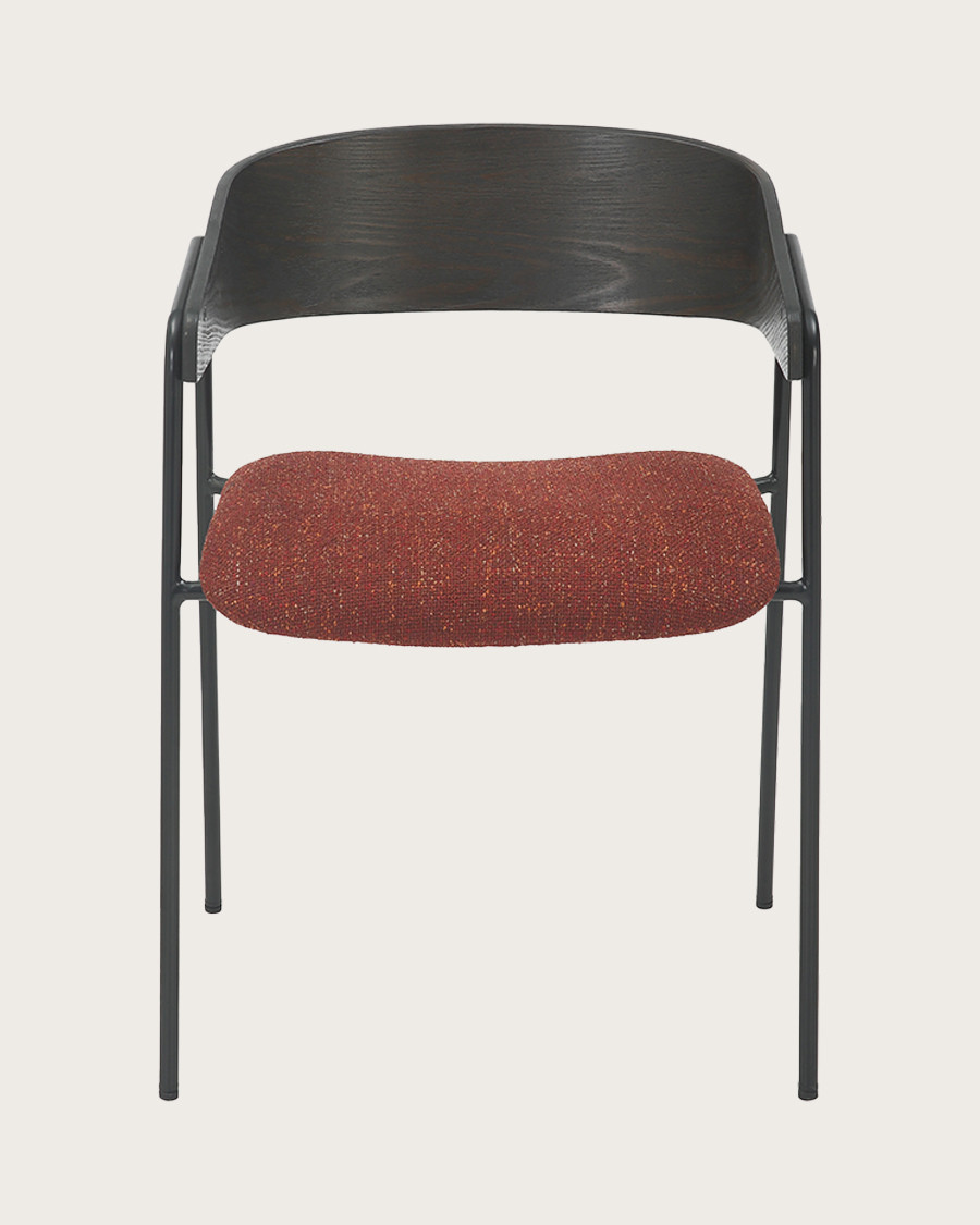 Wisla - Chaise en tissu avec dossier en bois et pieds en métal