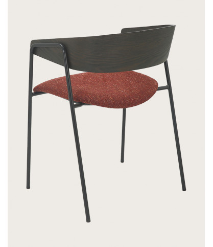 Wisla - Chaise en tissu avec dossier en bois et pieds en métal