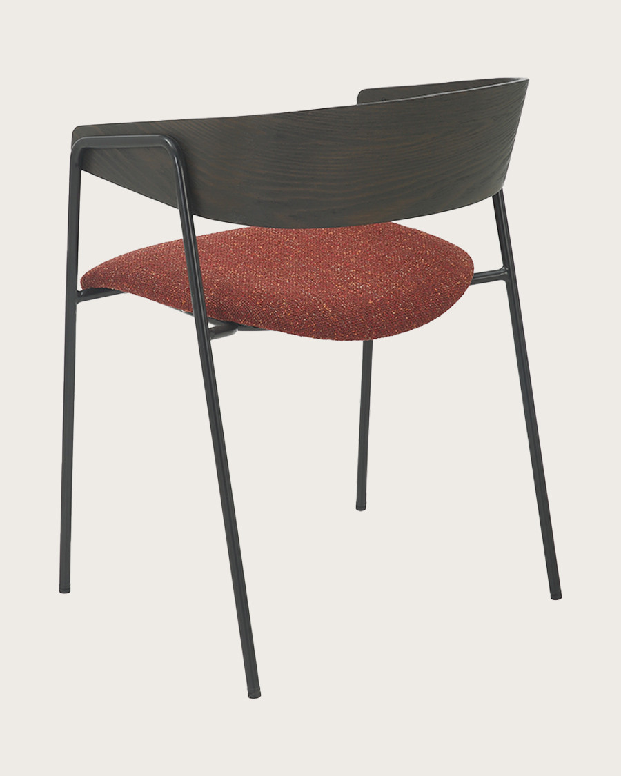 Wisla - Chaise en tissu avec dossier en bois et pieds en métal