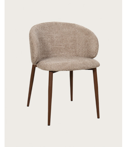 Vera - Chaise en tissu bouclette et pieds métal