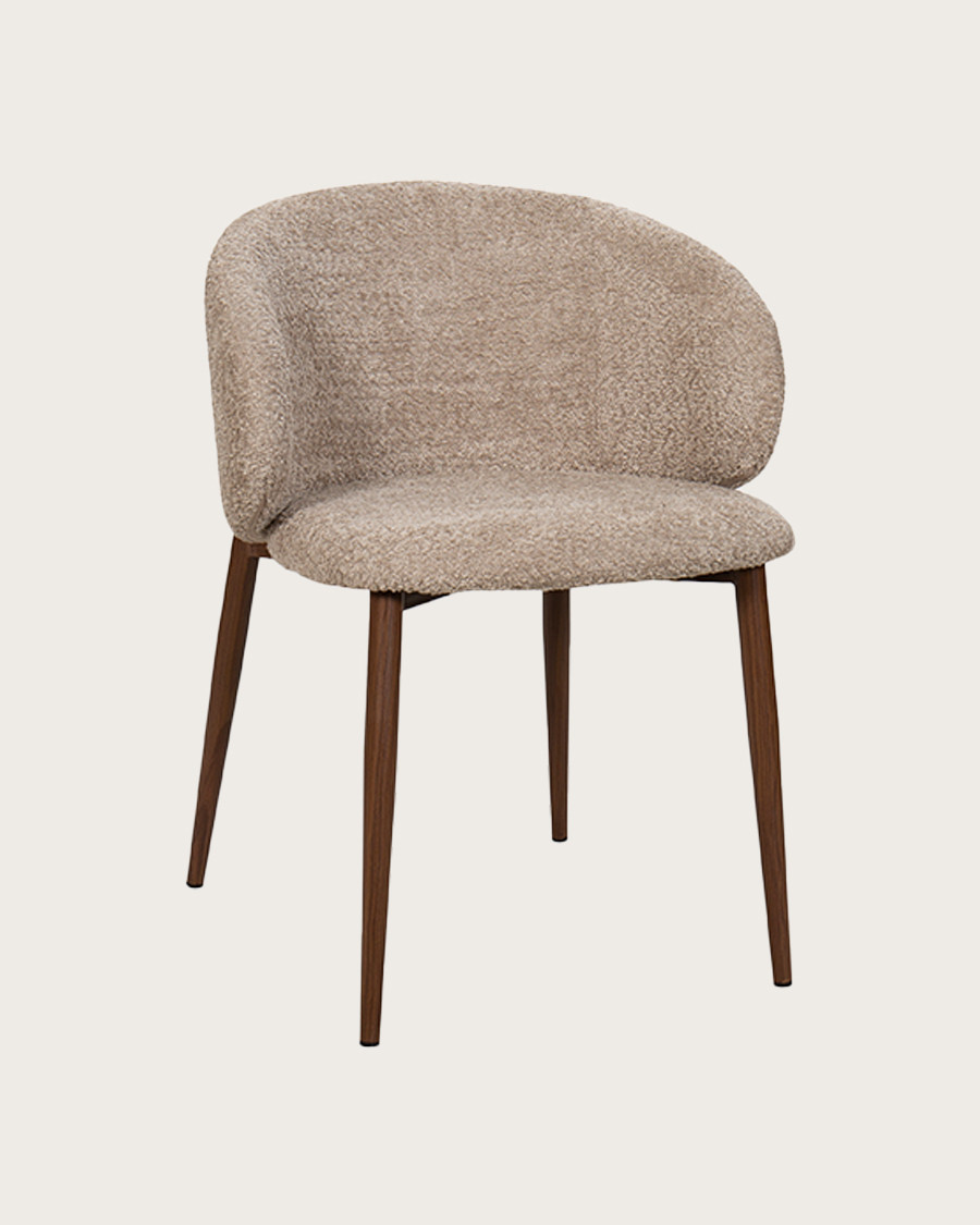 Vera - Chaise en tissu bouclette et pieds métal