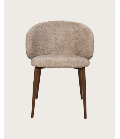 Vera - Chaise en tissu bouclette et pieds métal