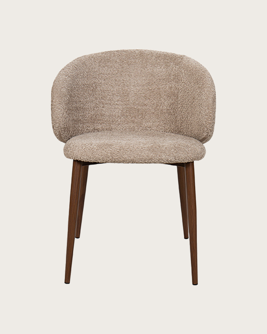 Vera - Chaise en tissu bouclette et pieds métal