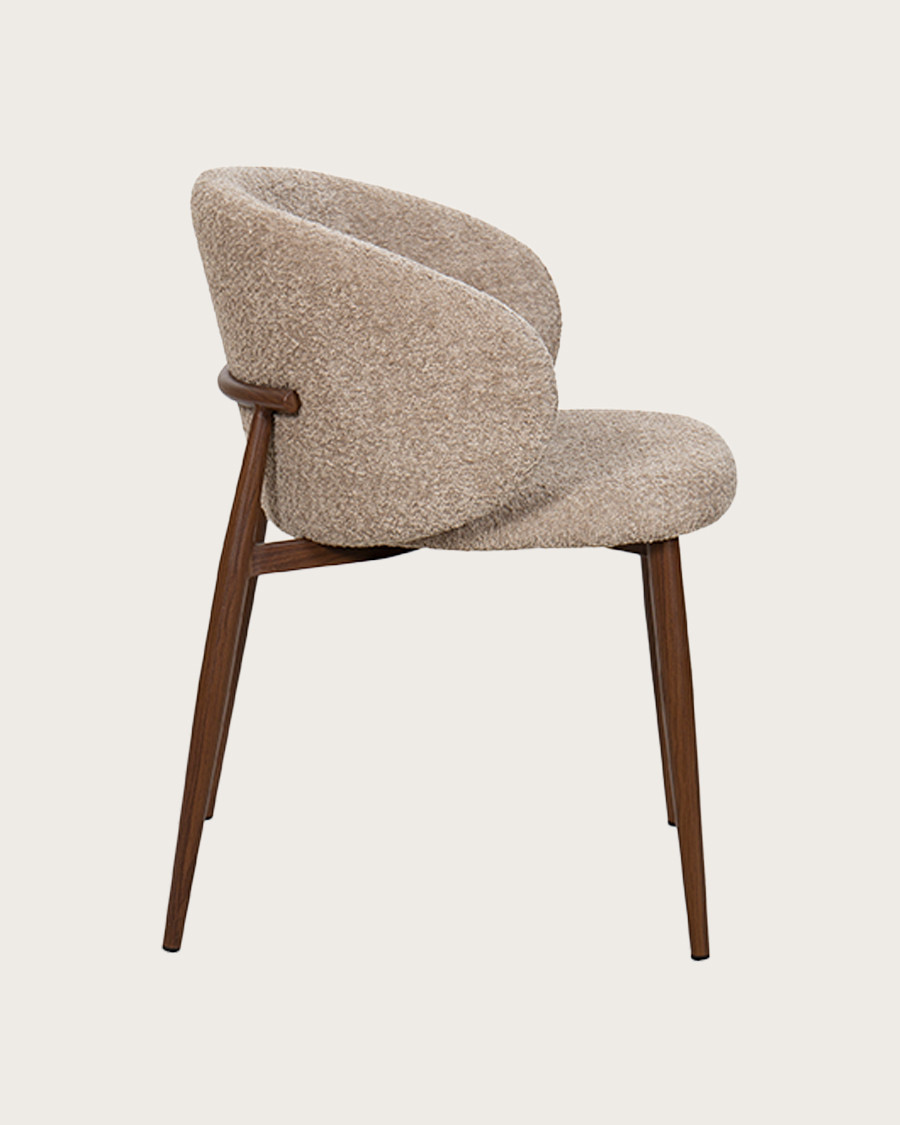 Vera - Chaise en tissu bouclette et pieds métal