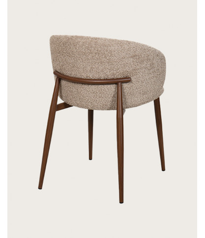 Vera - Chaise en tissu bouclette et pieds métal