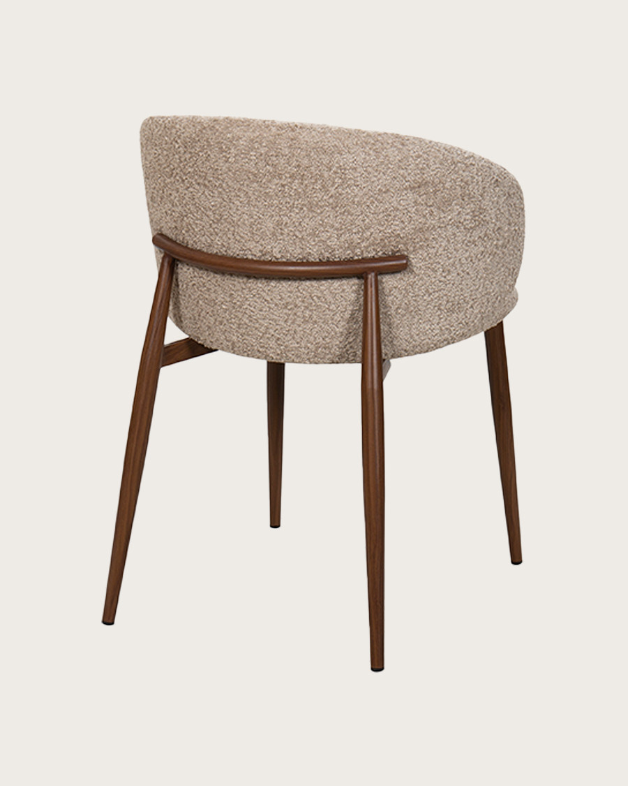 Vera - Chaise en tissu bouclette et pieds métal