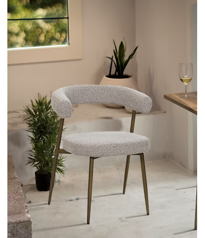 Agda - Chaise en tissu et pieds métal