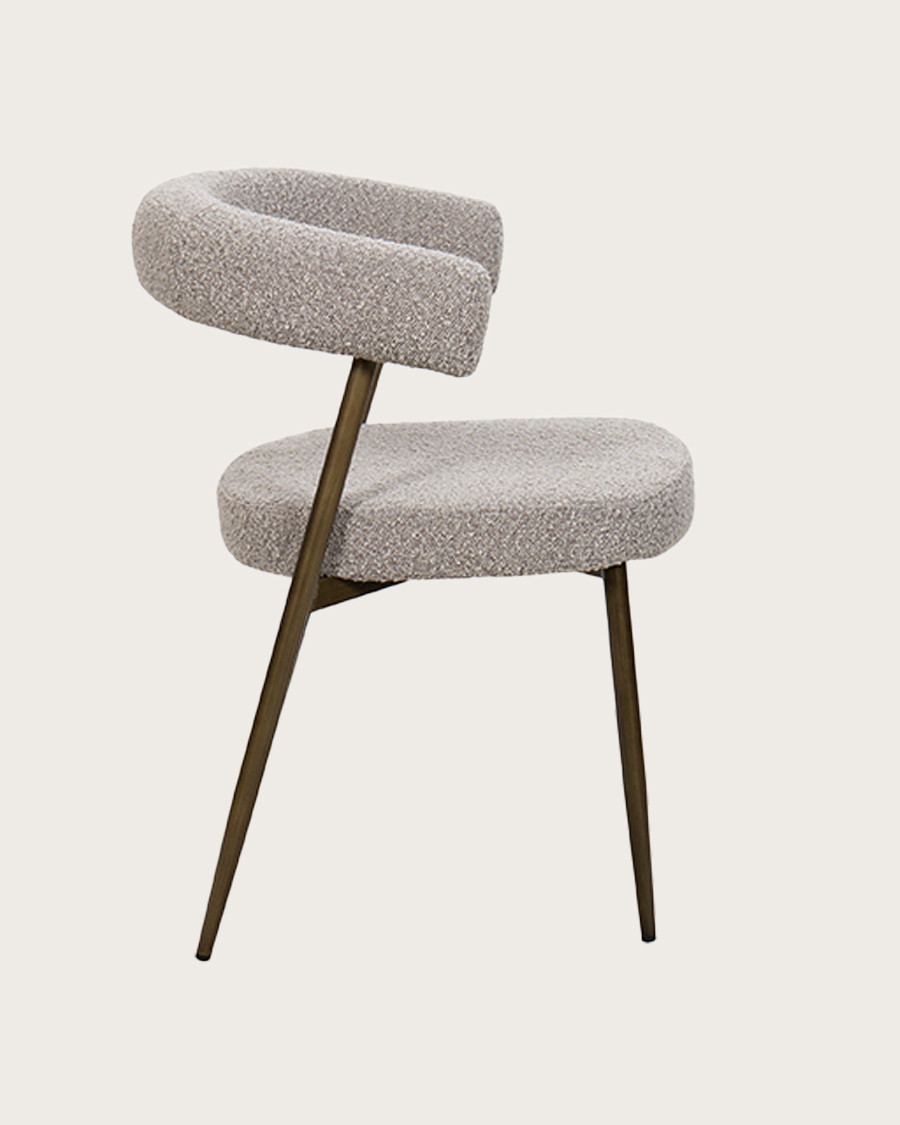 Agda - Chaise en tissu et pieds métal