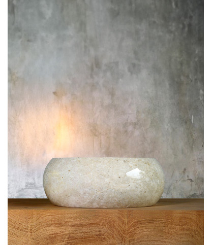 Riana - Vasque marbre beige donut