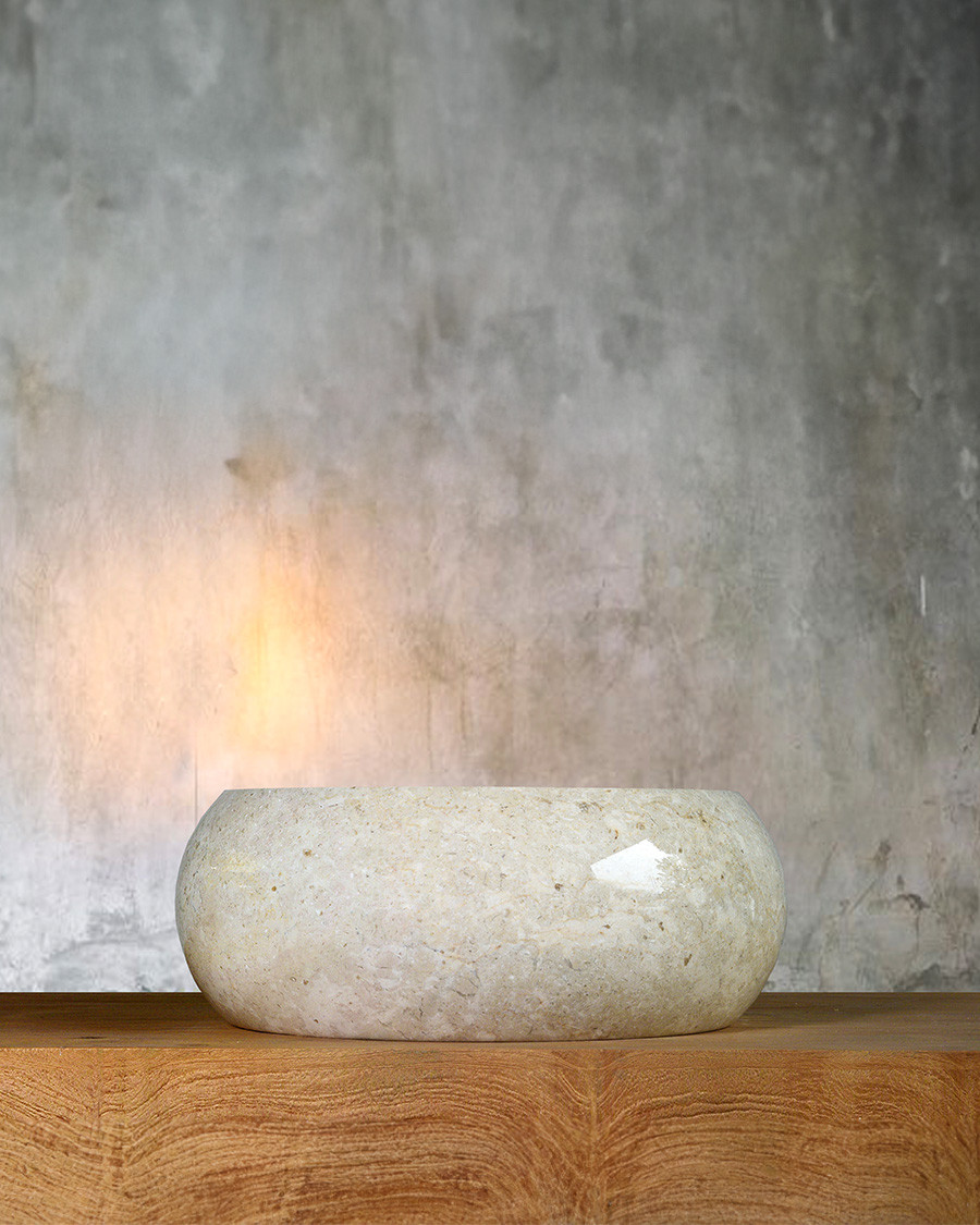 Riana - Vasque marbre beige donut