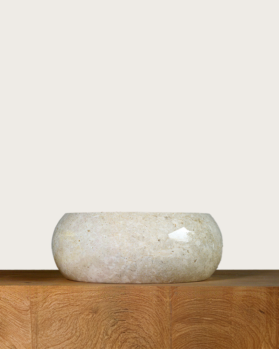 Riana - Vasque marbre beige donut