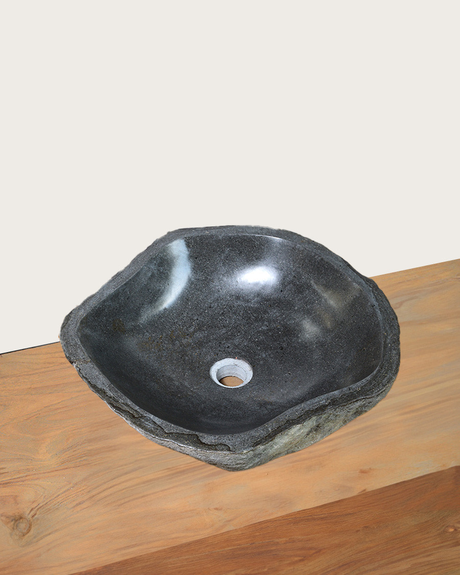 Eram - Vasque pierre de rivière noire