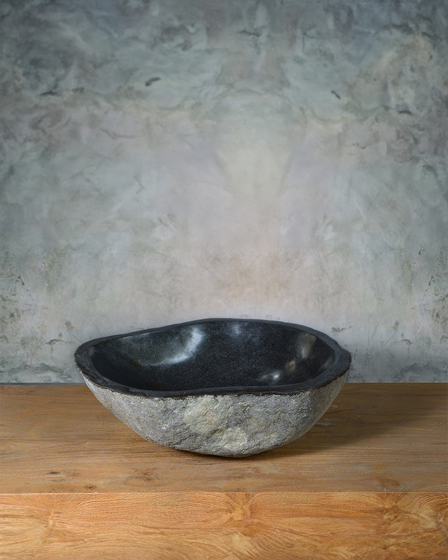 Eram - Vasque pierre de rivière noire