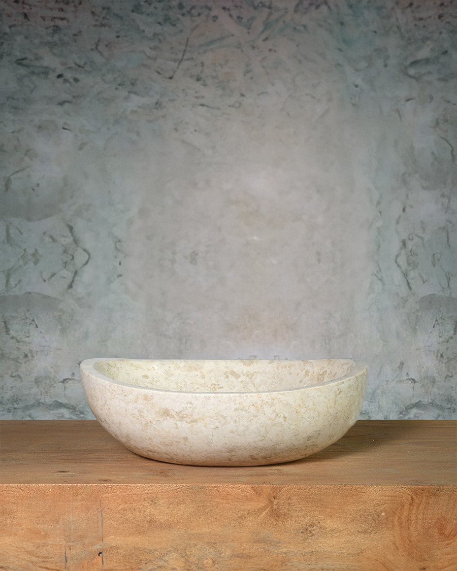 Doram - Vasque marbre beige ovale