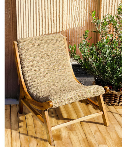 Kaho - Fauteuil en teck massif et corde