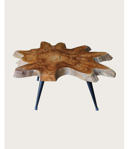 Stella - Table basse tronc en teck massif