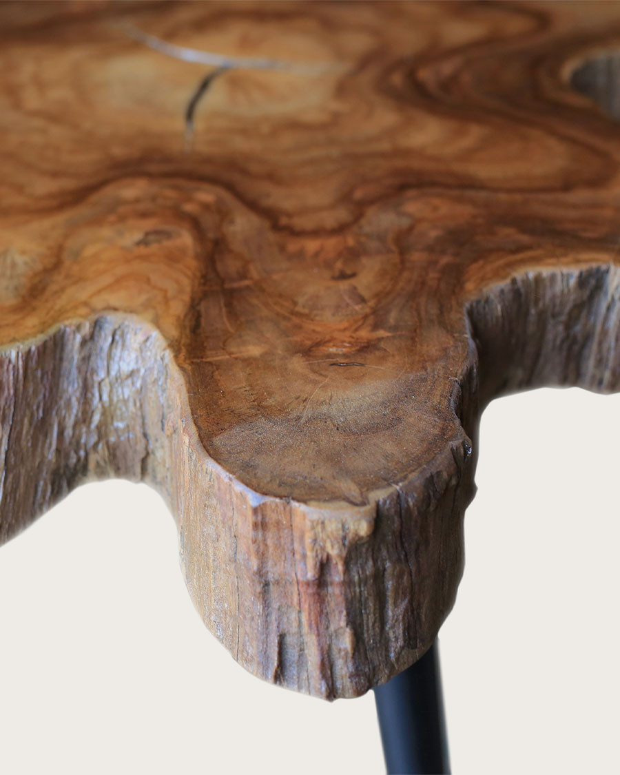 Stella - Table basse tronc en teck massif