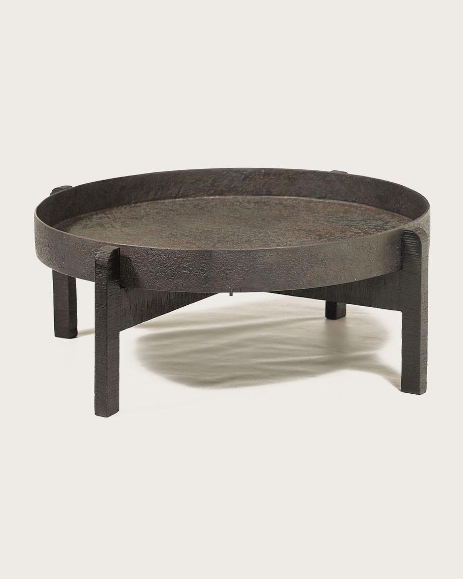 Gaby - Table basse ronde gigogne en métal noir