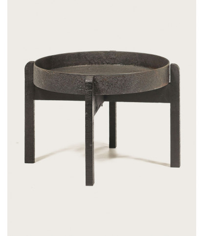 Gaby - Table basse ronde gigogne en métal noir