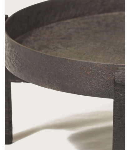 Gaby - Table basse ronde gigogne en métal noir