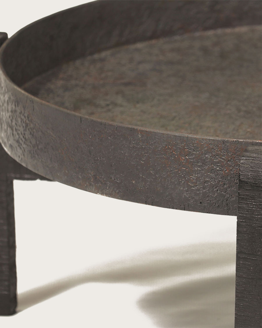 Gaby - Table basse ronde gigogne en métal noir