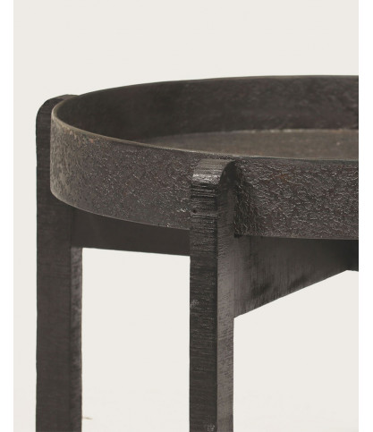 Gaby - Table basse ronde gigogne en métal noir