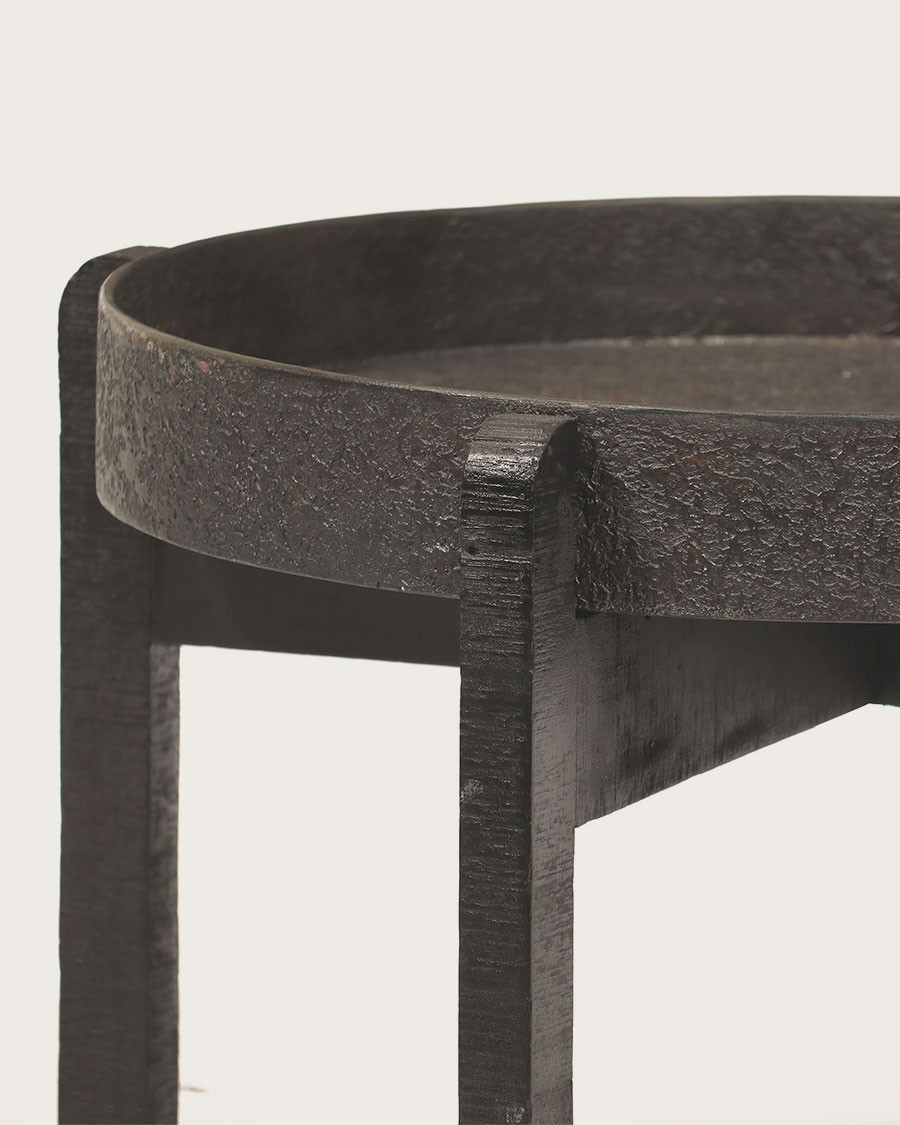 Gaby - Table basse ronde gigogne en métal noir