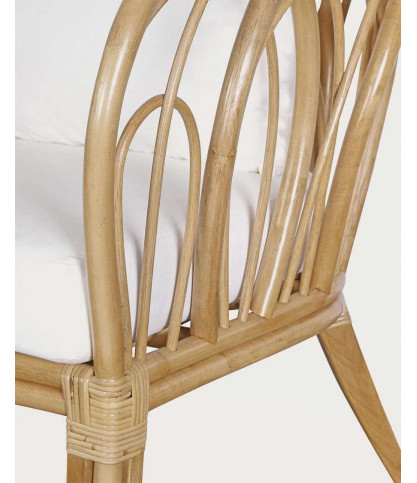 Aurora- Fauteuil de jardin en rotin avec coussin blanc