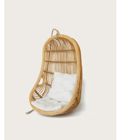 Marbella - Fauteuil oeuf suspendu en rotin tressé