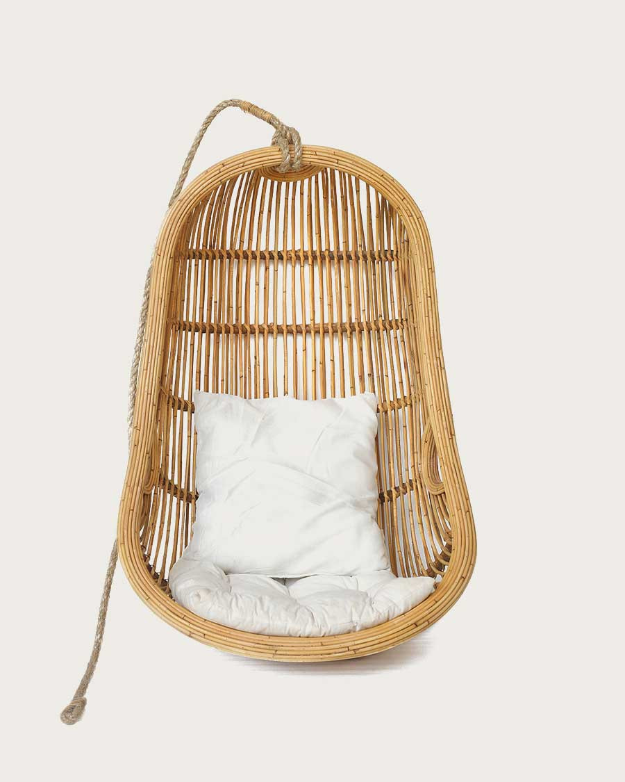 Marbella - Fauteuil oeuf suspendu en rotin tressé