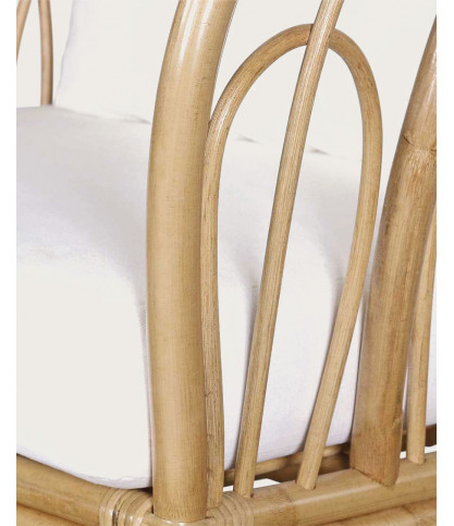 Aurora- Fauteuil de jardin en rotin avec coussin blanc