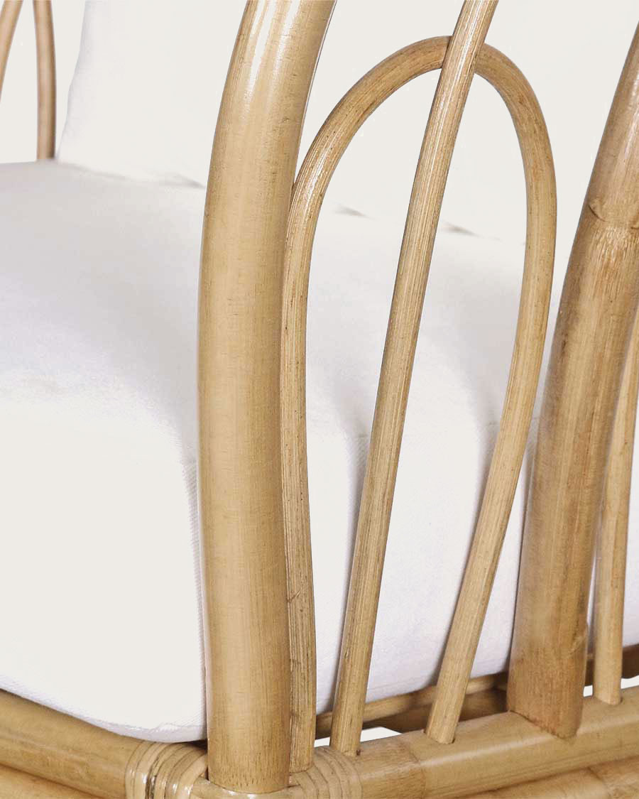 Aurora- Fauteuil de jardin en rotin avec coussin blanc