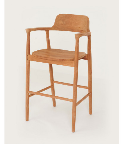 Singo - Chaise de bar en teck massif