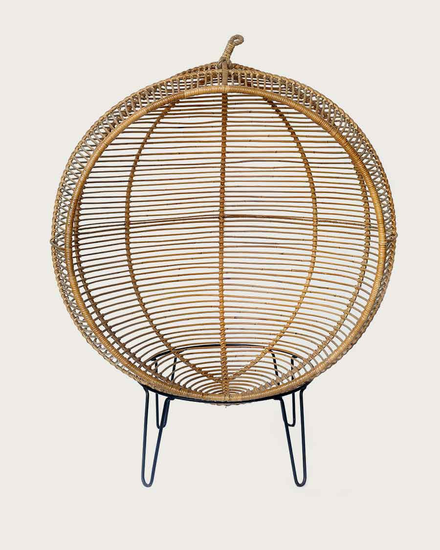 Ego - Fauteuil oeuf sur pieds en rotin tressé