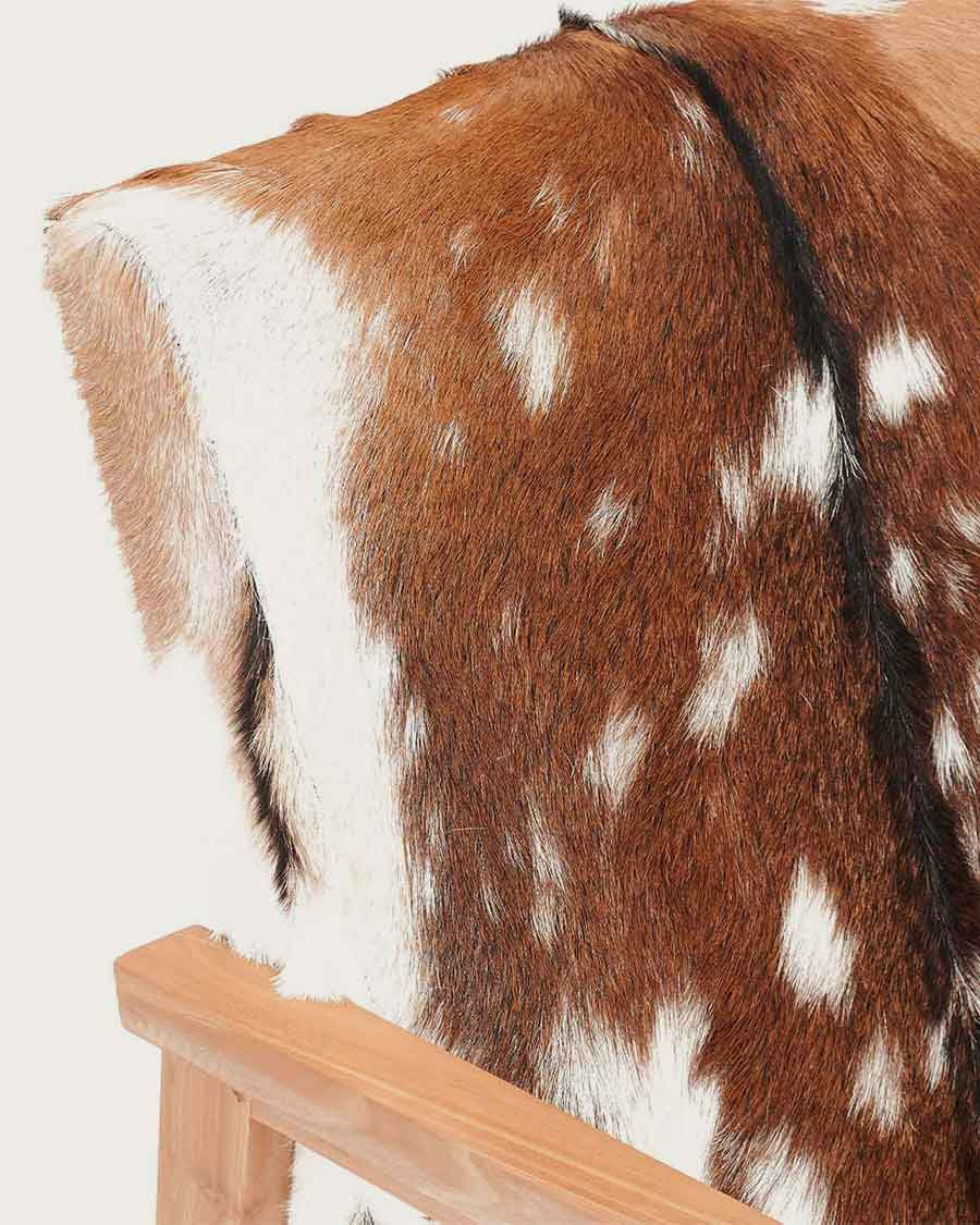 Cow Boy -  Fauteuil en teck et peau de chèvre