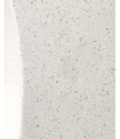 Harmonie - Meuble salle de bain en teck et marbre terrazzo blanc 165 cm