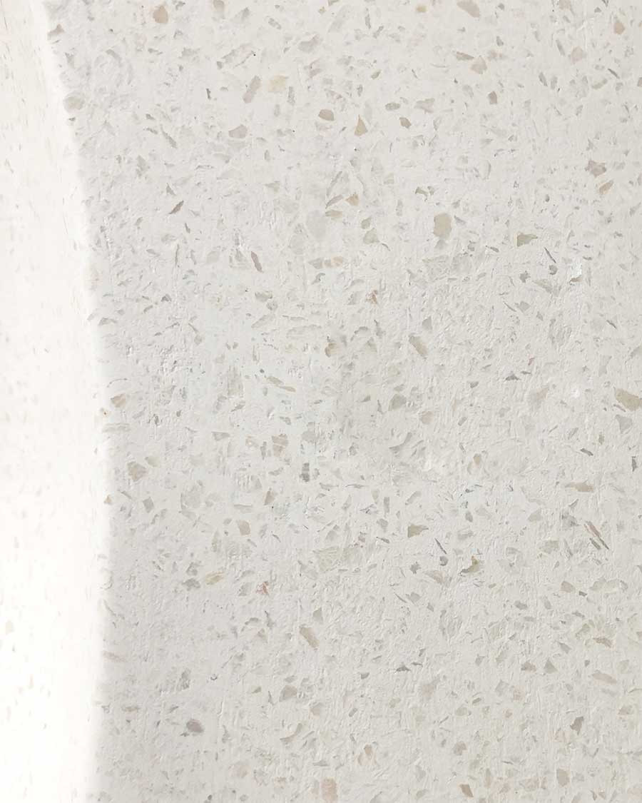 Harmonie - Meuble salle de bain en teck et marbre terrazzo blanc 165 cm